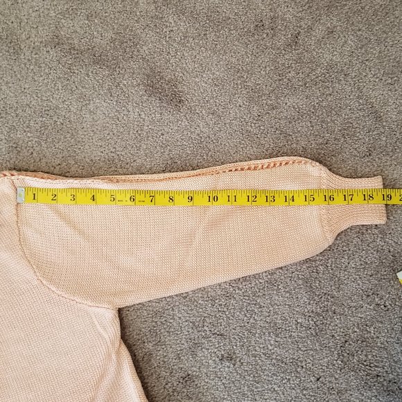 Vintage Peach Handknit Cardigan Sweater, Size S/M - Picture 9 of 14